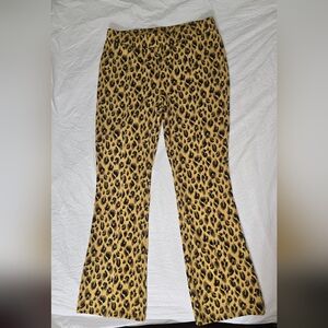 Cheetah print long business casual pants